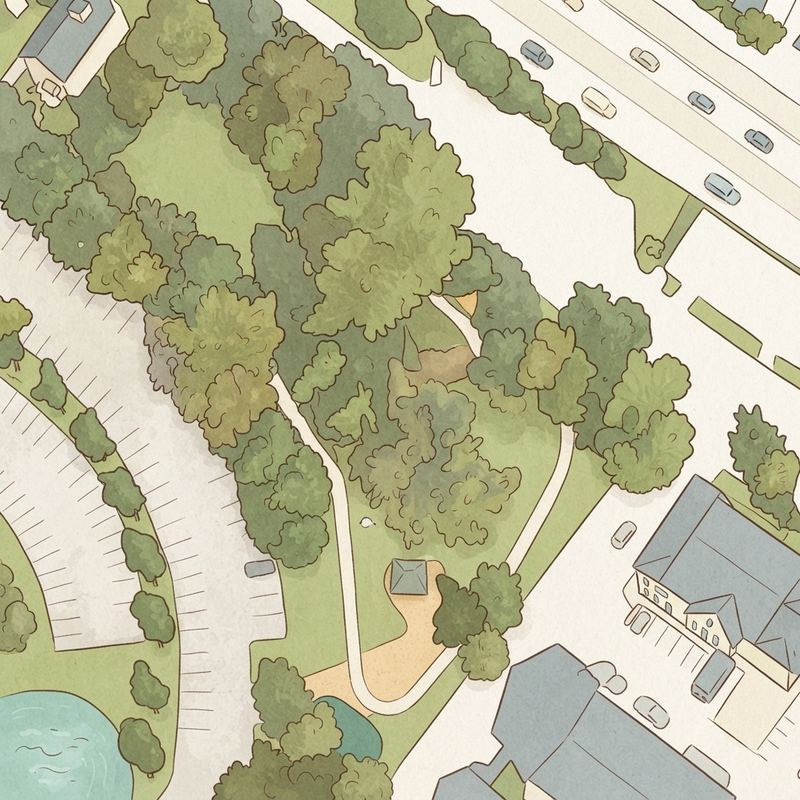 Illustrated map of Jess Lucas Park Playground