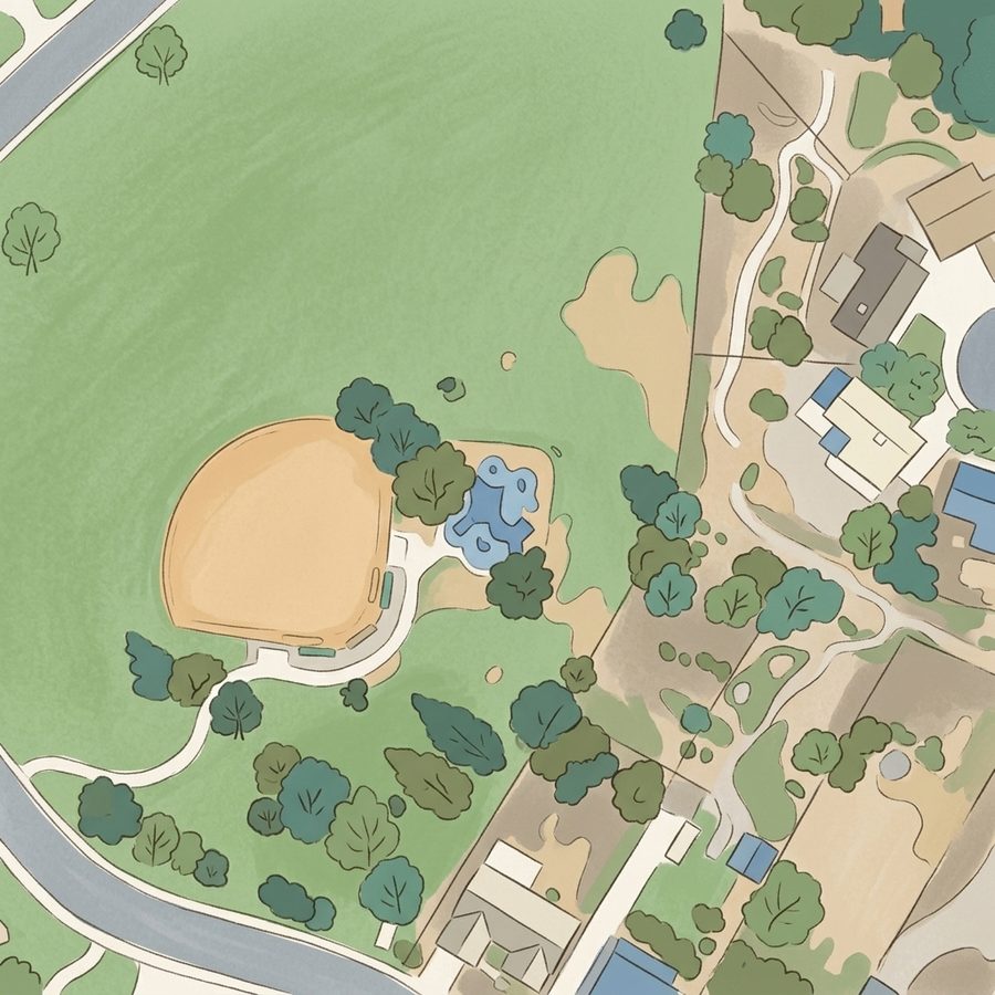 Illustrated map of Jim Hoida Memorial Park