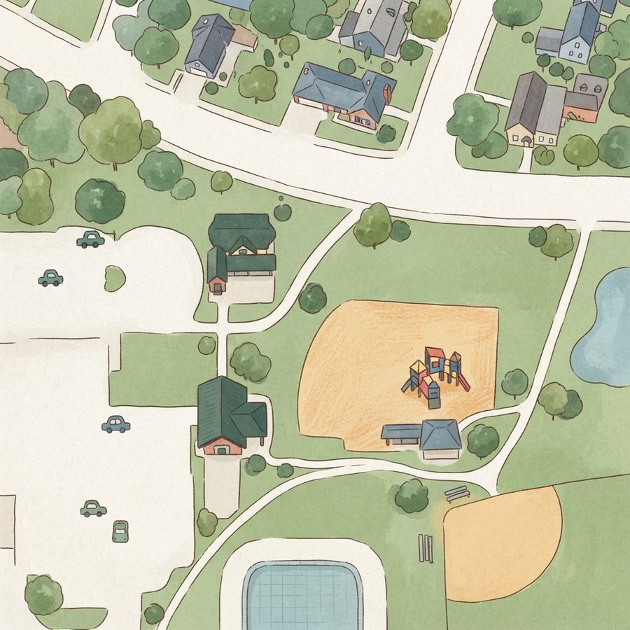 Illustrated map of Jim McDonald Park