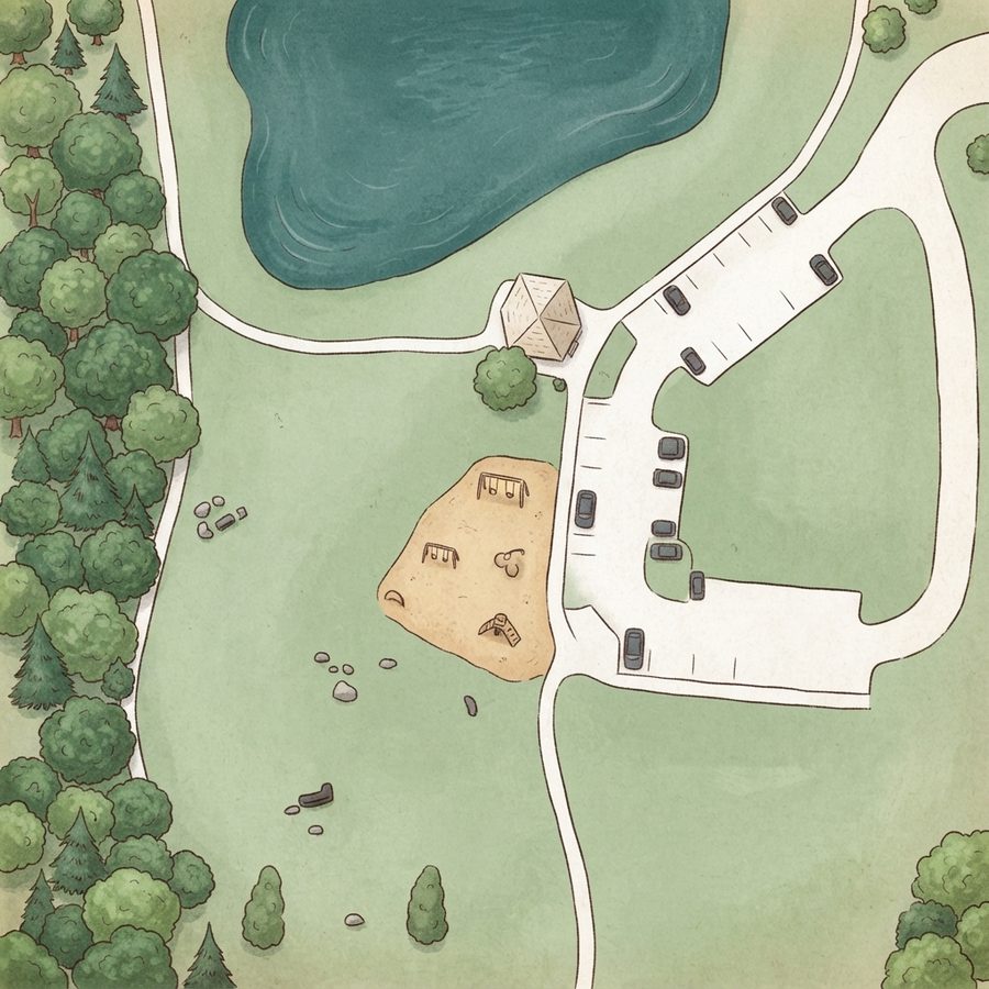 Illustrated map of Jim Warren Park