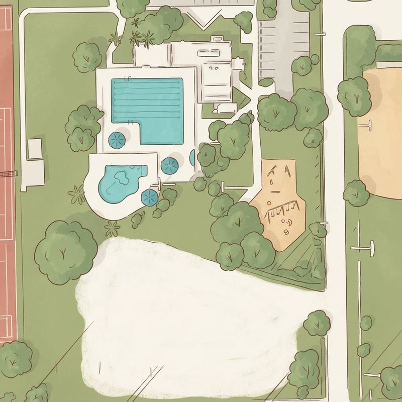 Illustrated map of JL (Joe) and Enid W. Demps Park