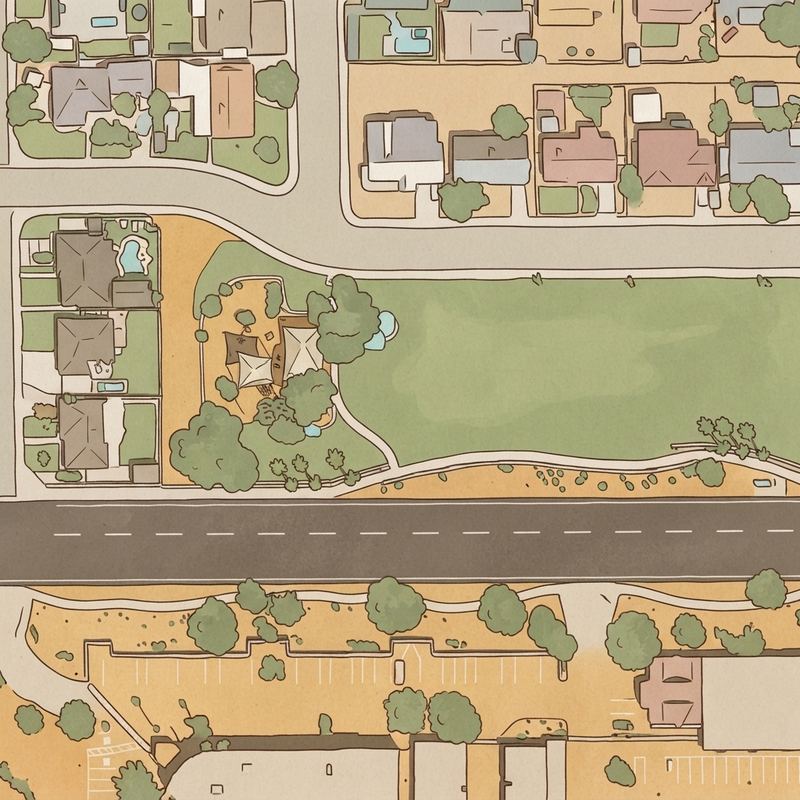 Illustrated map of John Allen Park Playground