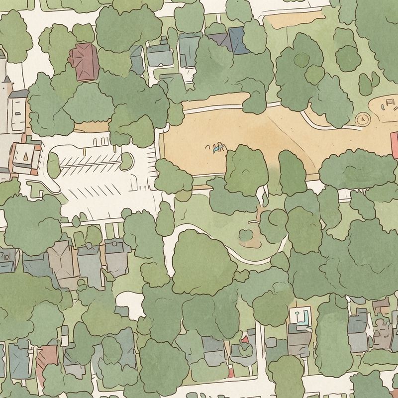 Illustrated map of John C Howell Park