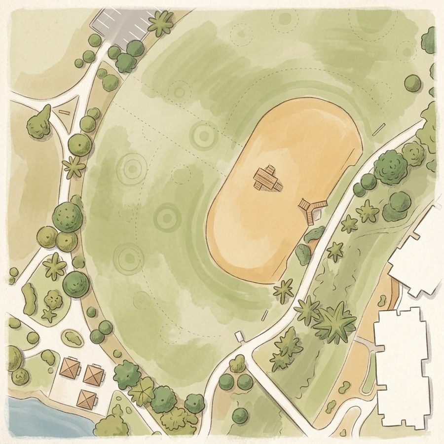 Illustrated map of John Derry Park