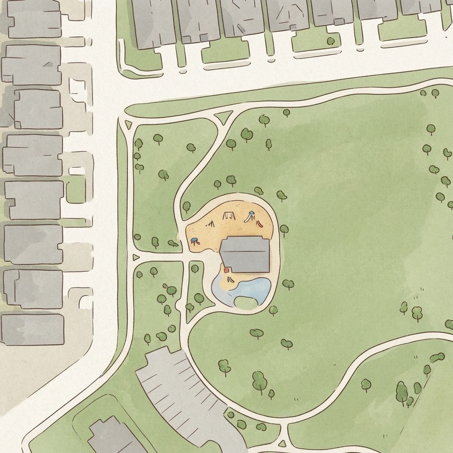Illustrated map of John Nimmo Park
