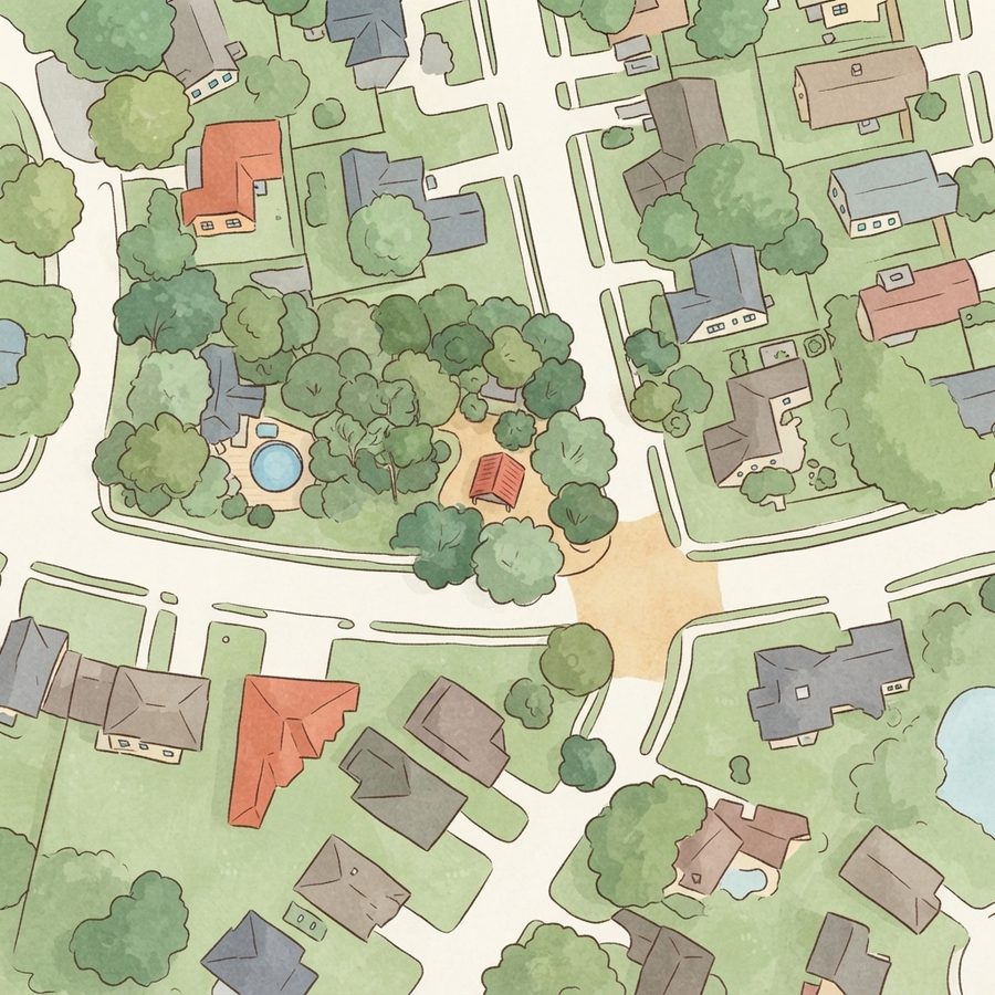 Illustrated map of John Redgrave Park