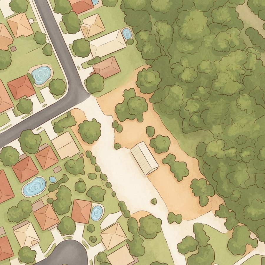 Illustrated map of John S Harrison Park