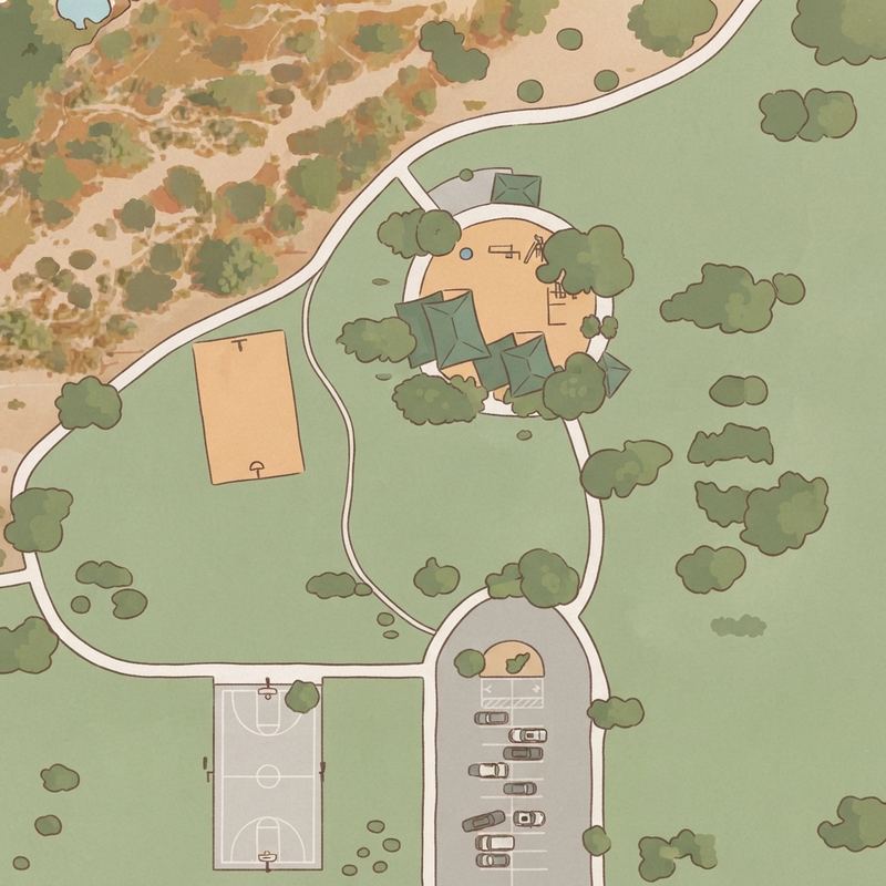 Illustrated map of John W. Teets Park