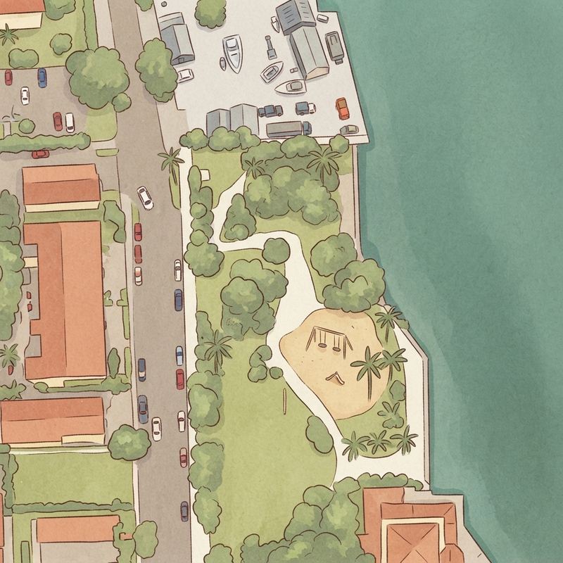 Illustrated map of José Martí Park