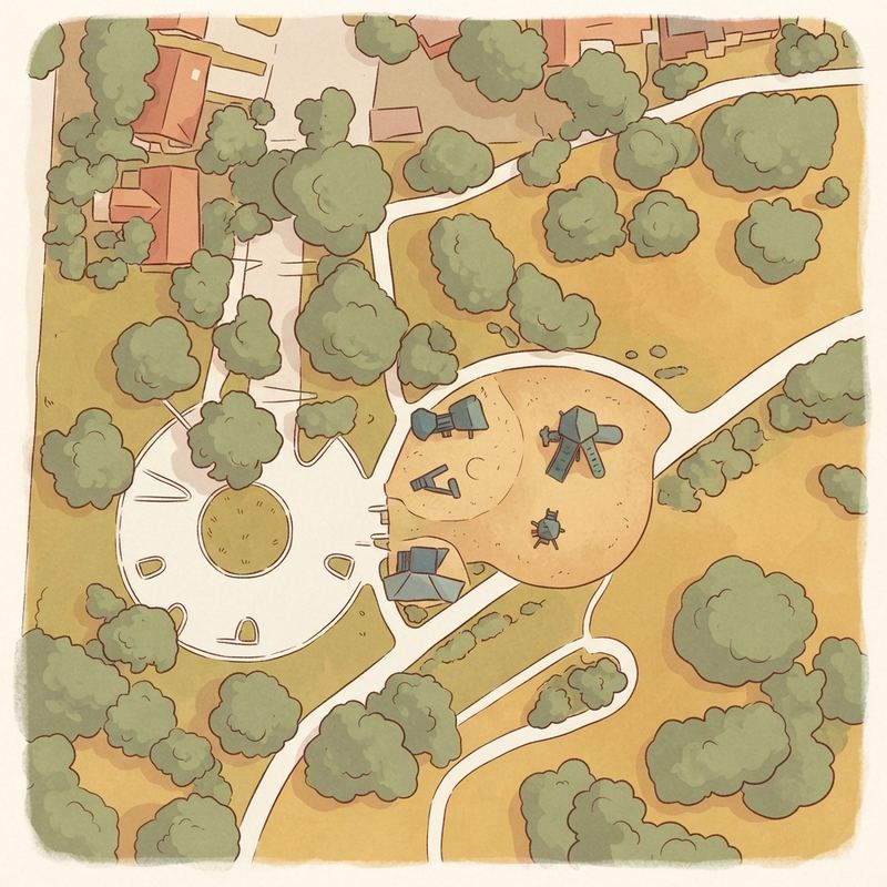 Illustrated map of Julia Burgen Linear Park
