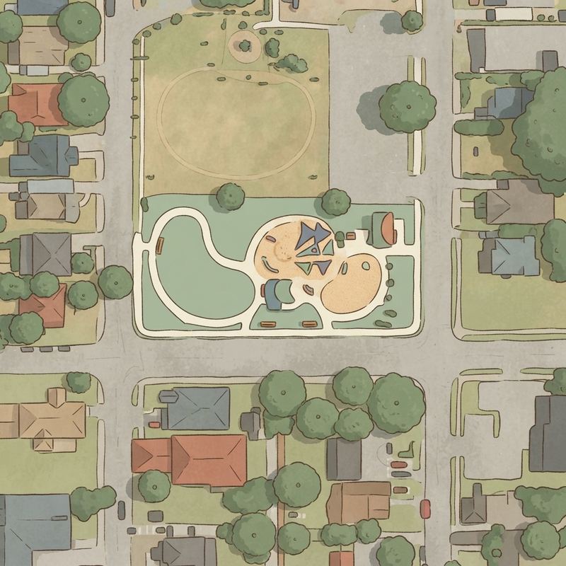 Illustrated map of K. B. Polk Sprayground