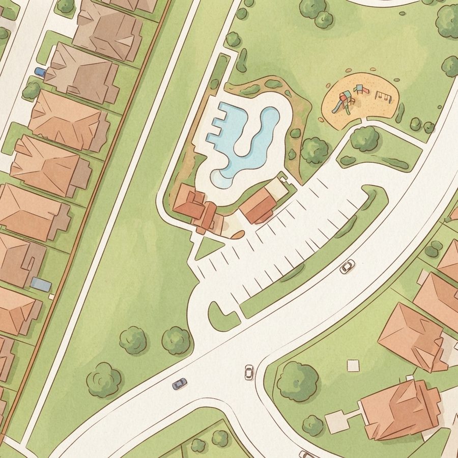 Illustrated map of Kallison Ranch Park and Pool #2