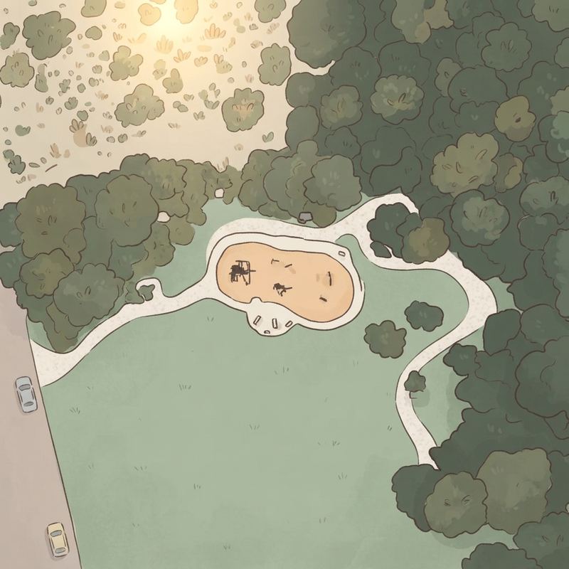 Illustrated map of Kate Sessions Memorial Park