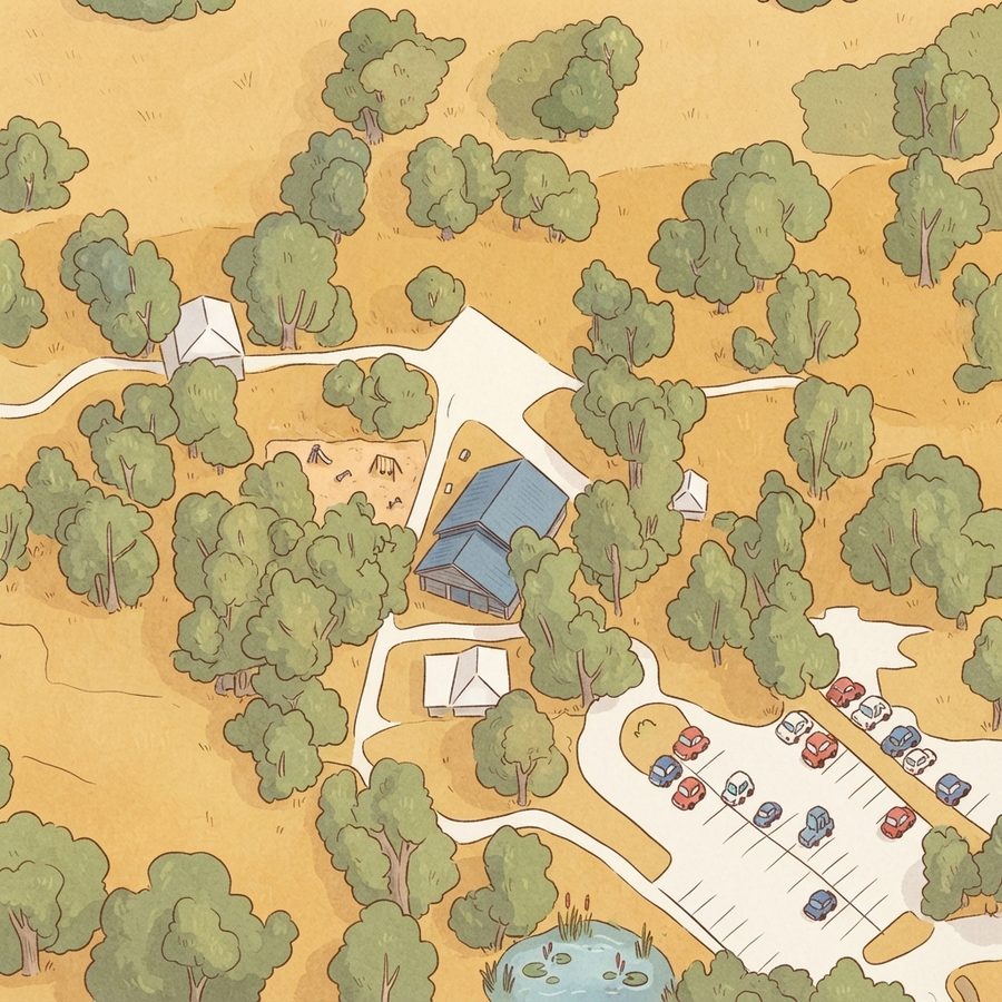 Illustrated map of Katherine Rose Memorial Park