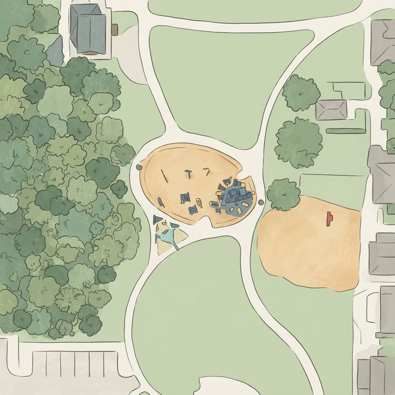 Illustrated map of Kathryn Johnston Memorial Park