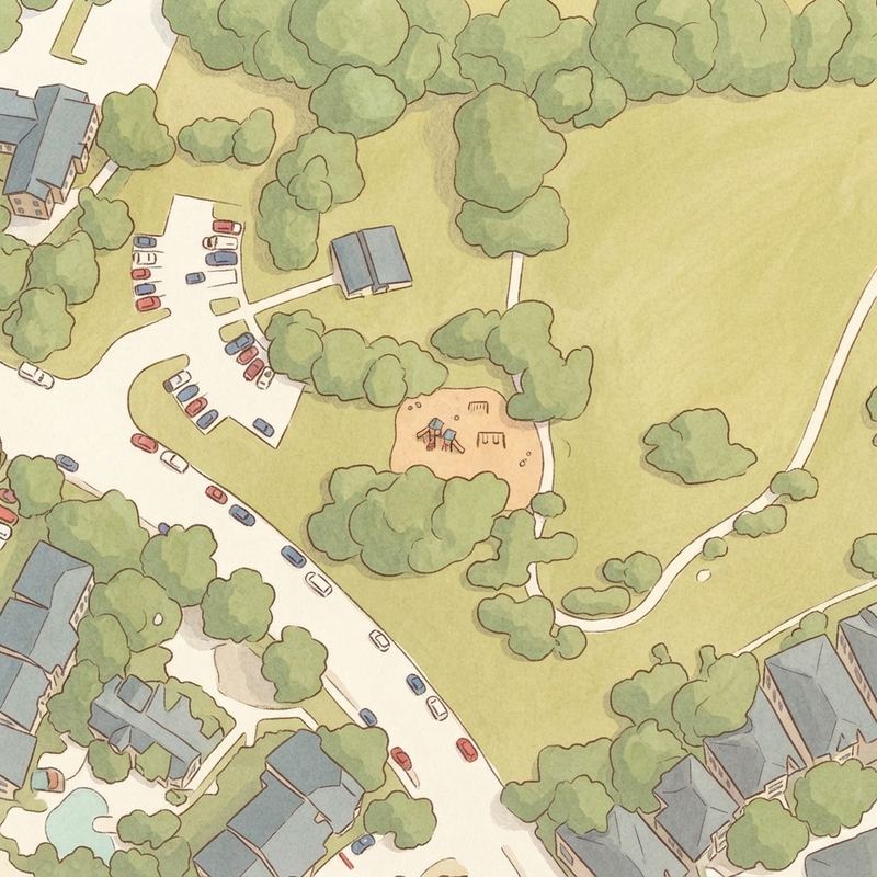 Illustrated map of Katie Jackson Park