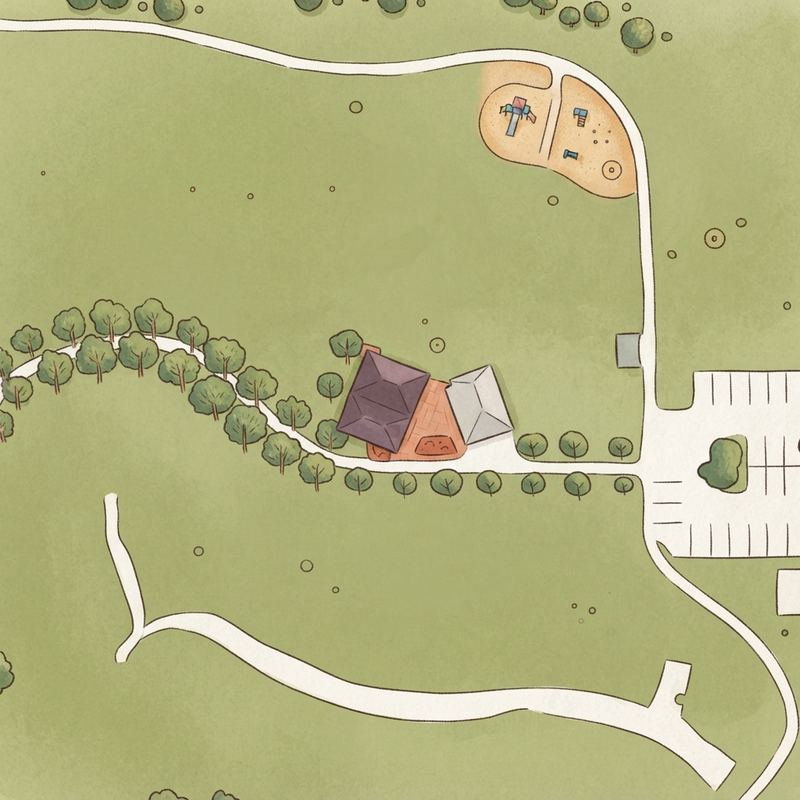 Illustrated map of Katy Railroad Park