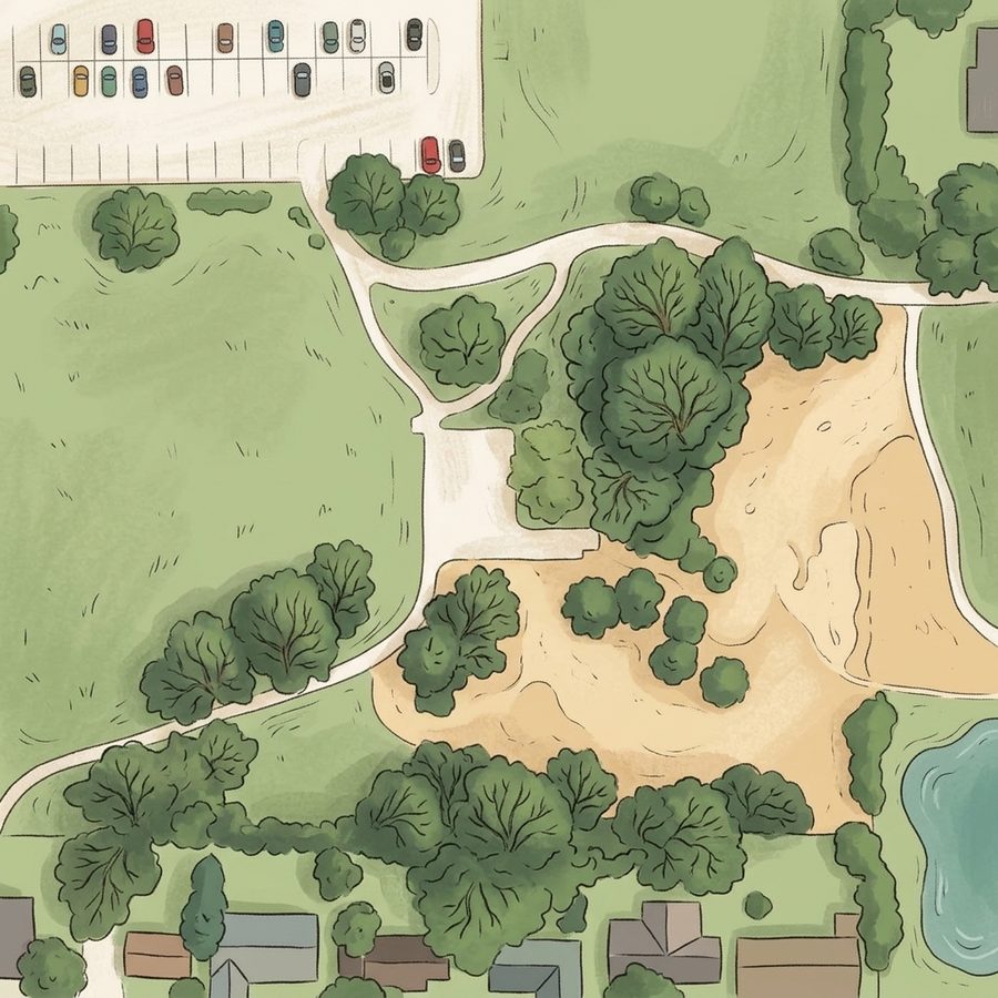 Illustrated map of Keewaydin Meadows Park