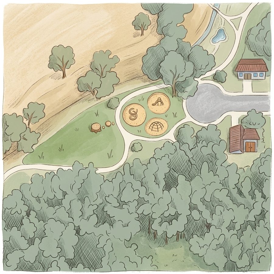 Illustrated map of Keith Helart Park