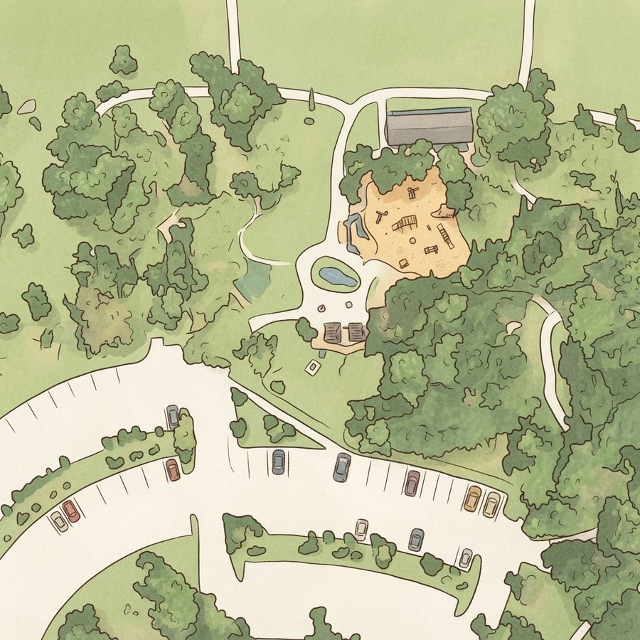 Illustrated map of Keith-Wiess Park
