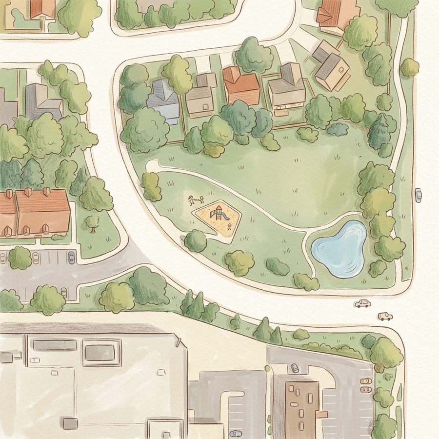 Illustrated map of Ken-Caryl Ranch Open Space and Park