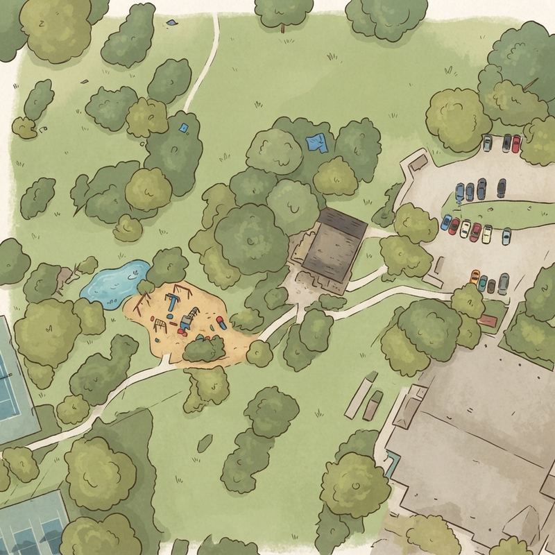 Illustrated map of Kendale Lakes Park
