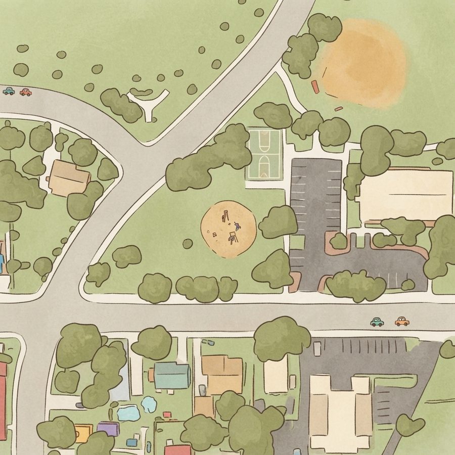 Illustrated map of Kenwood Park