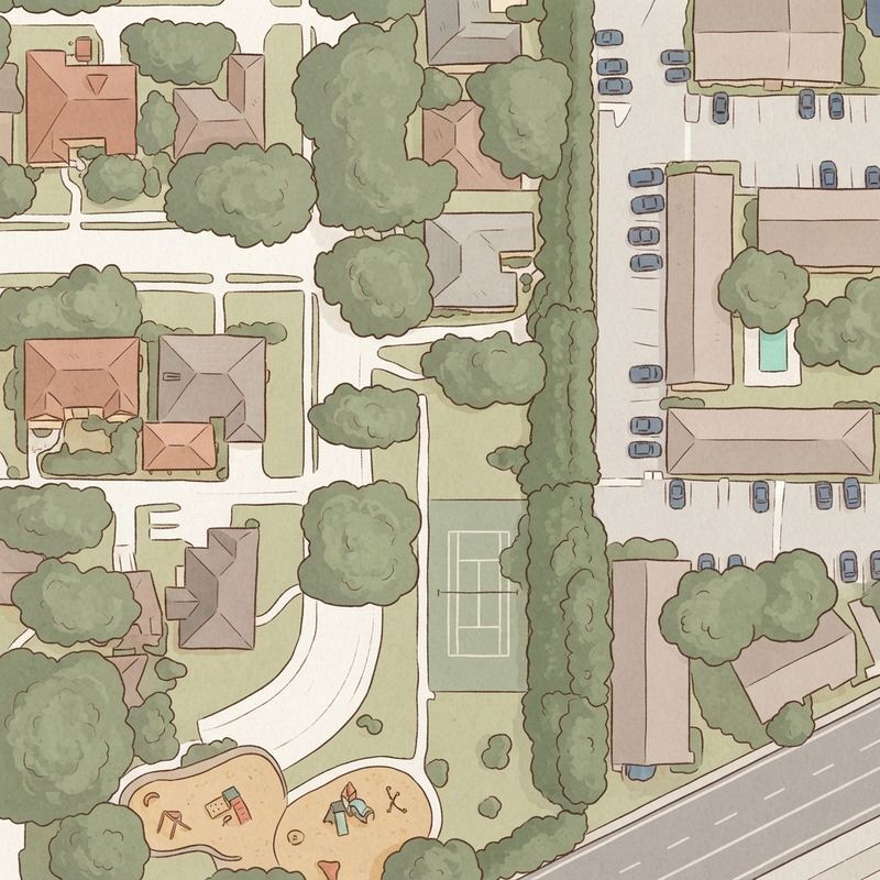 Illustrated map of Kerr Park