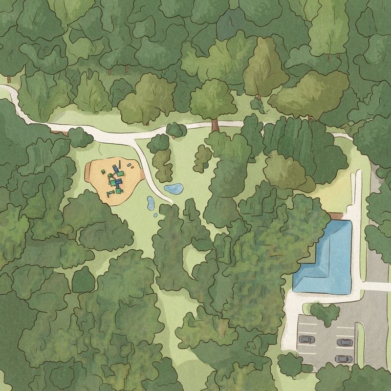 Illustrated map of Keswick Park Playground