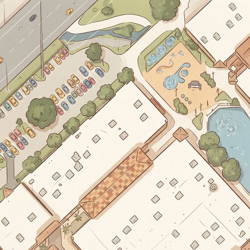 Illustrated map of Kids Island