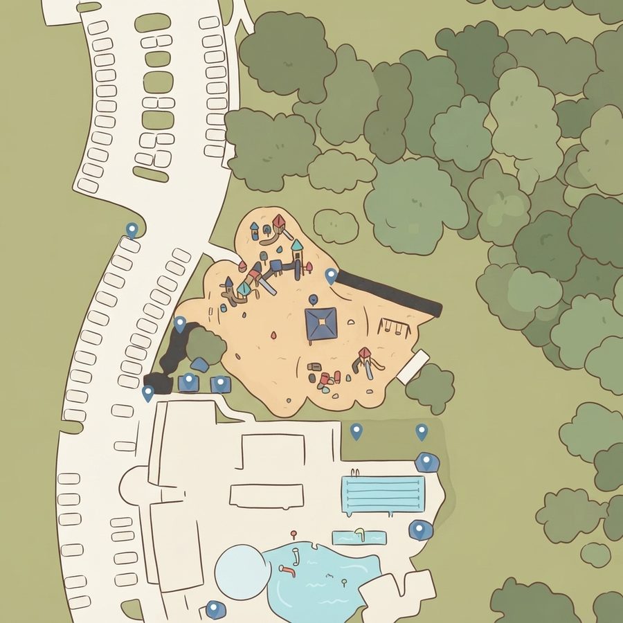 Illustrated map of Kids Kingdom