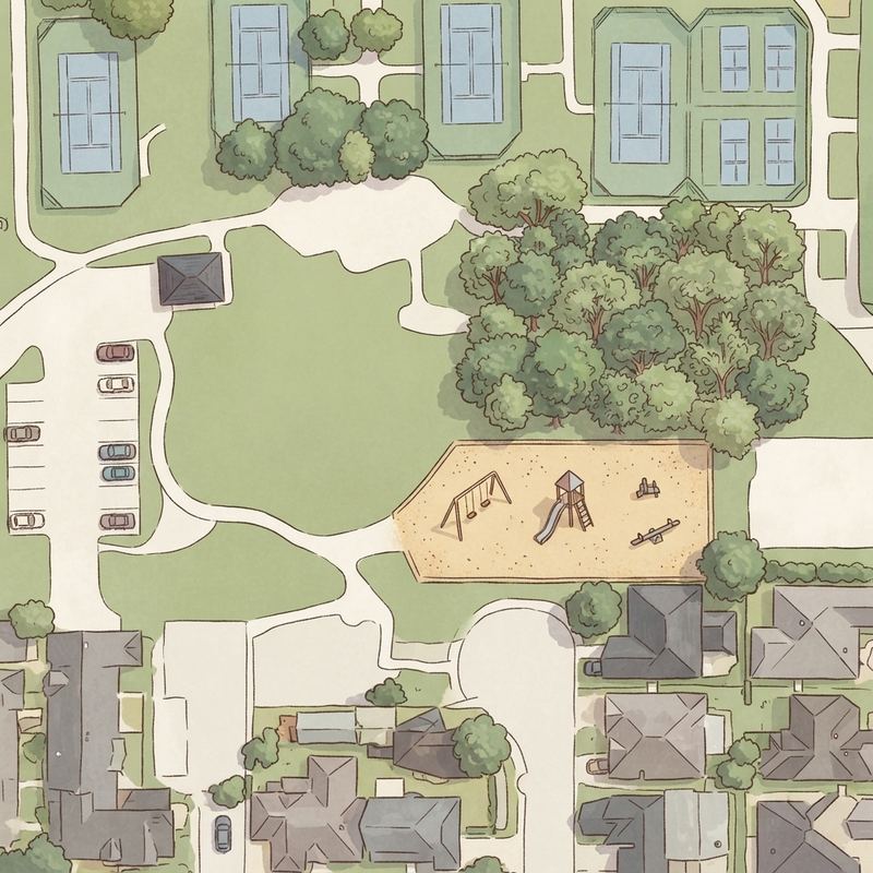 Illustrated map of Kidsville Playground