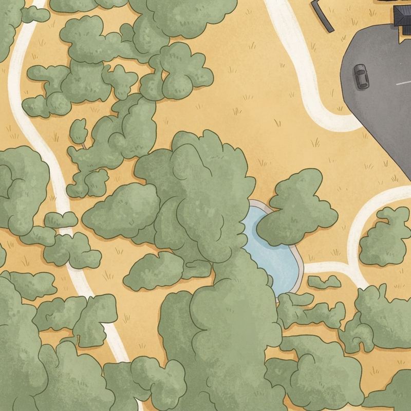Illustrated map of Kiest Park Conservation Area