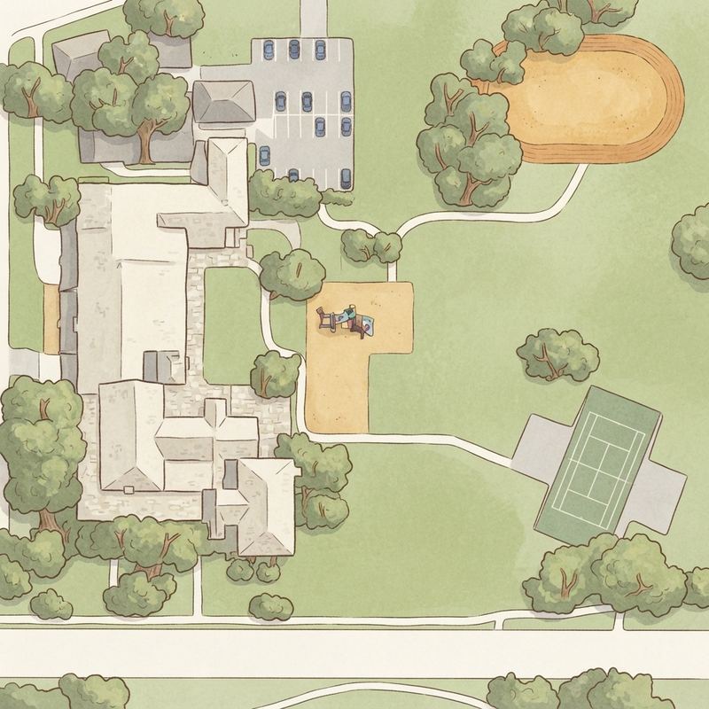 Illustrated map of Kimball School Park