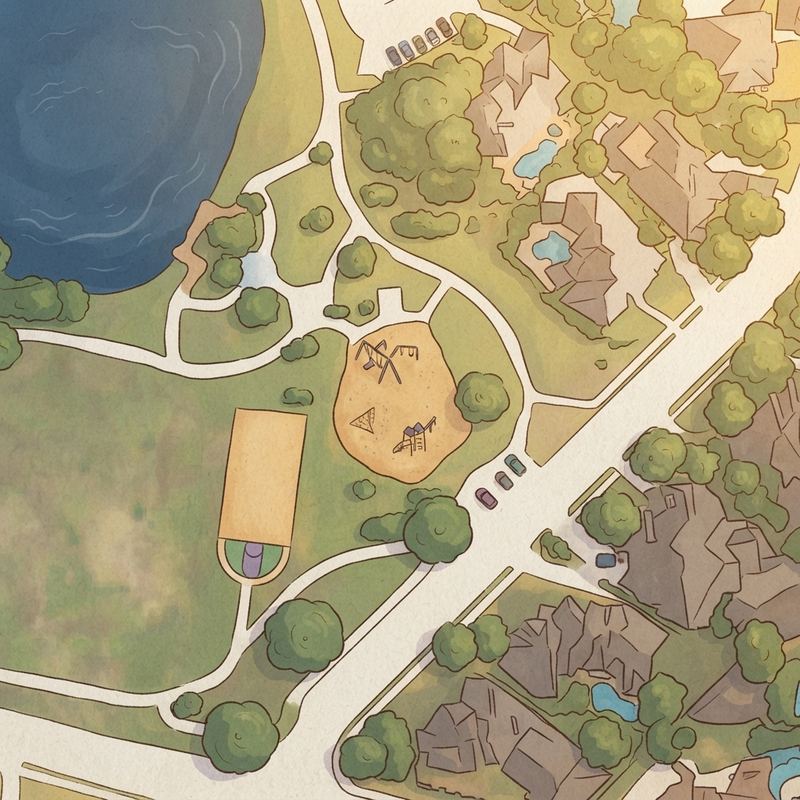 Illustrated map of Kimzey Park