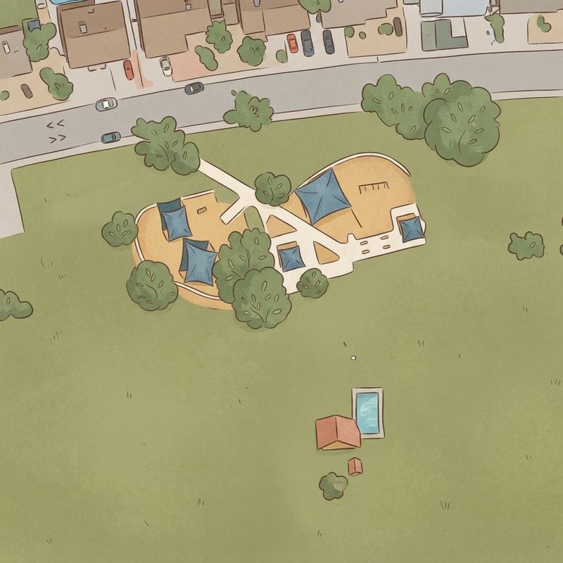 Illustrated map of Kingsbourough Park Horseshoes Court