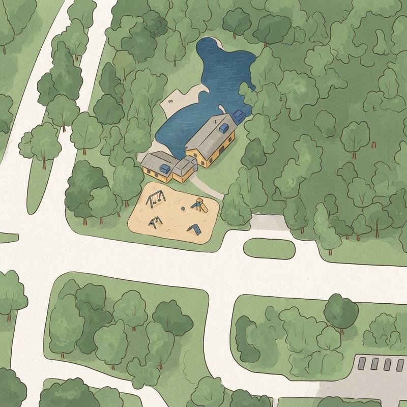 Illustrated map of Kingwood Glen Playground
