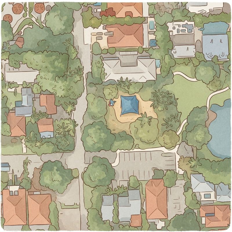 Illustrated map of Kirk Munroe Park