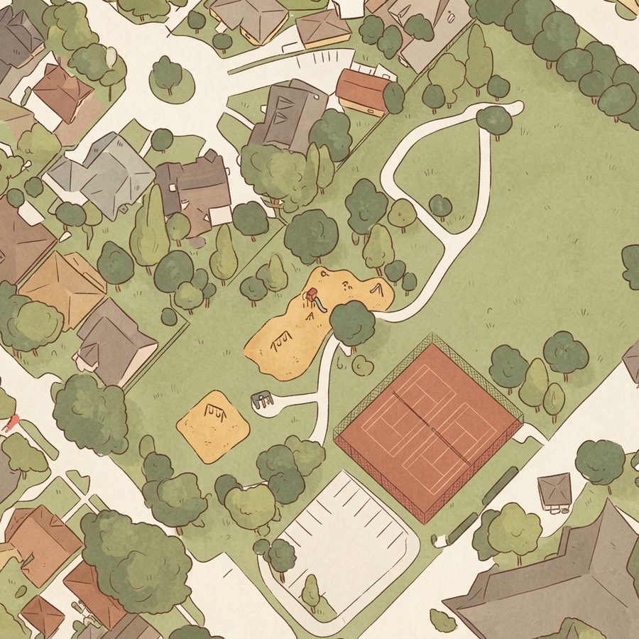 Illustrated map of Kirkwood South Park