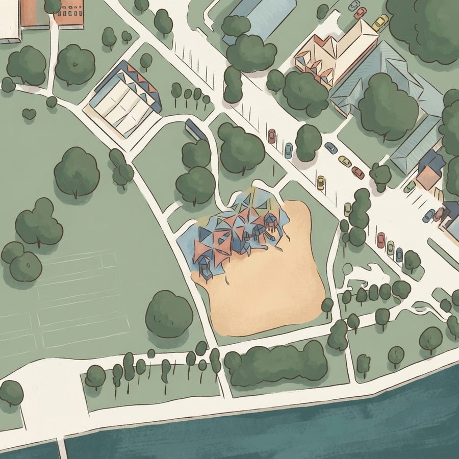 Illustrated map of Kissimmee Lakefront Park