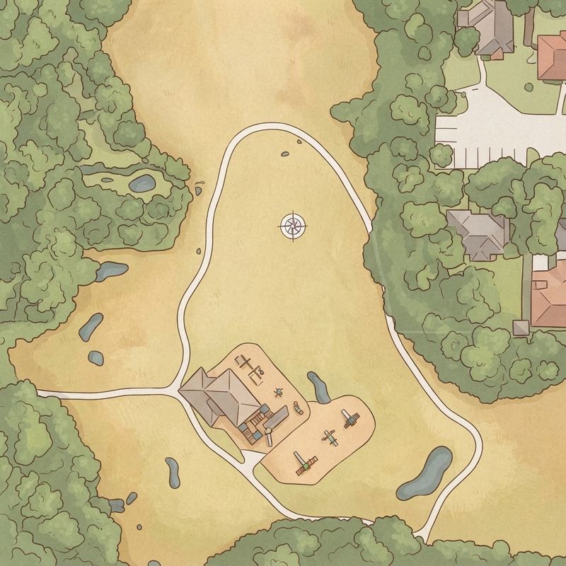 Illustrated map of Kiva Park