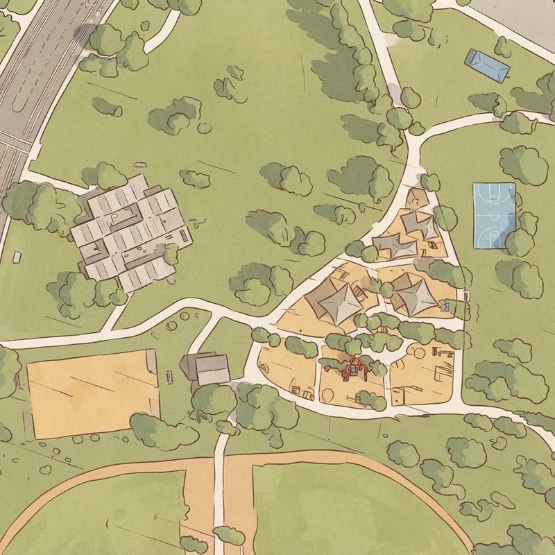 Illustrated map of Kiwanis Park