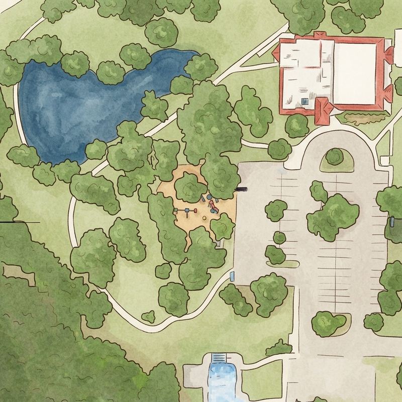 Illustrated map of Kleberg Park