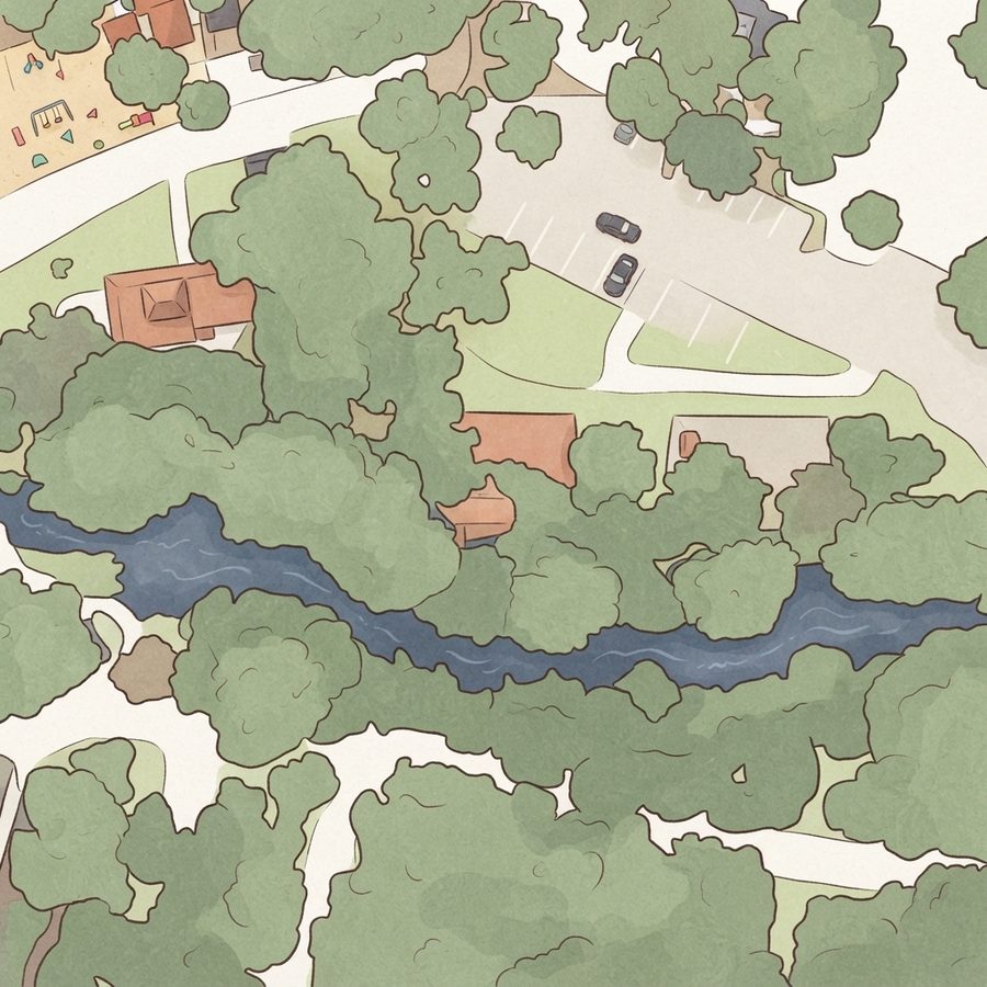 Illustrated map of Koehler Pavilion
