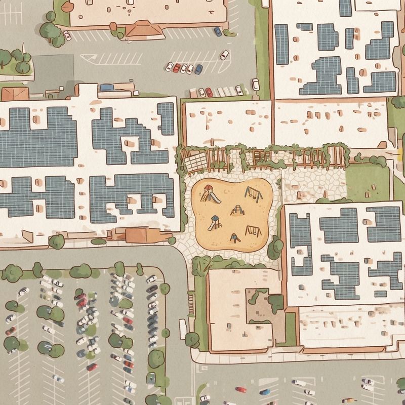 Illustrated map of Kompan Playground