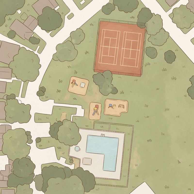 Illustrated map of Krueger Park - Meadowgreen