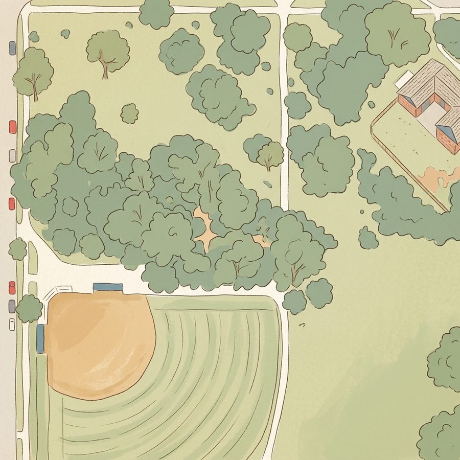Illustrated map of La Alma-Lincoln Park