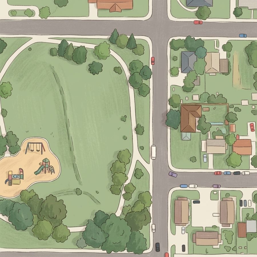 Illustrated map of La Lomita Park