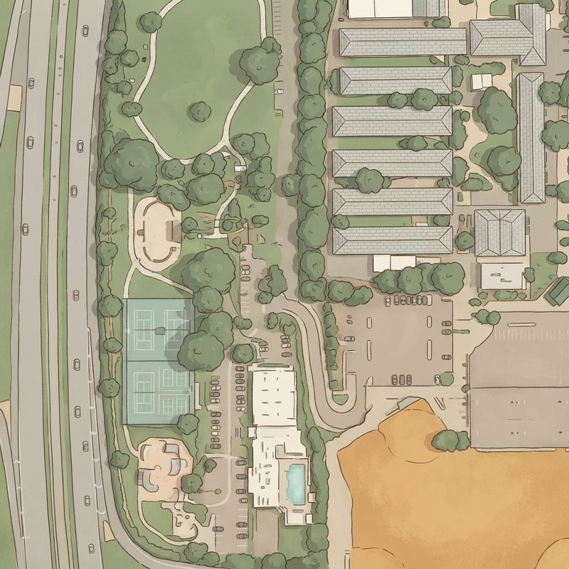 Illustrated map of La Mesita Park