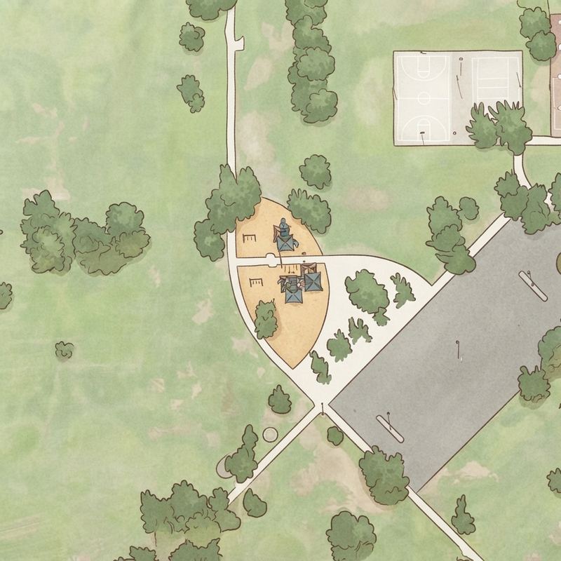 Illustrated map of La Pradera Park